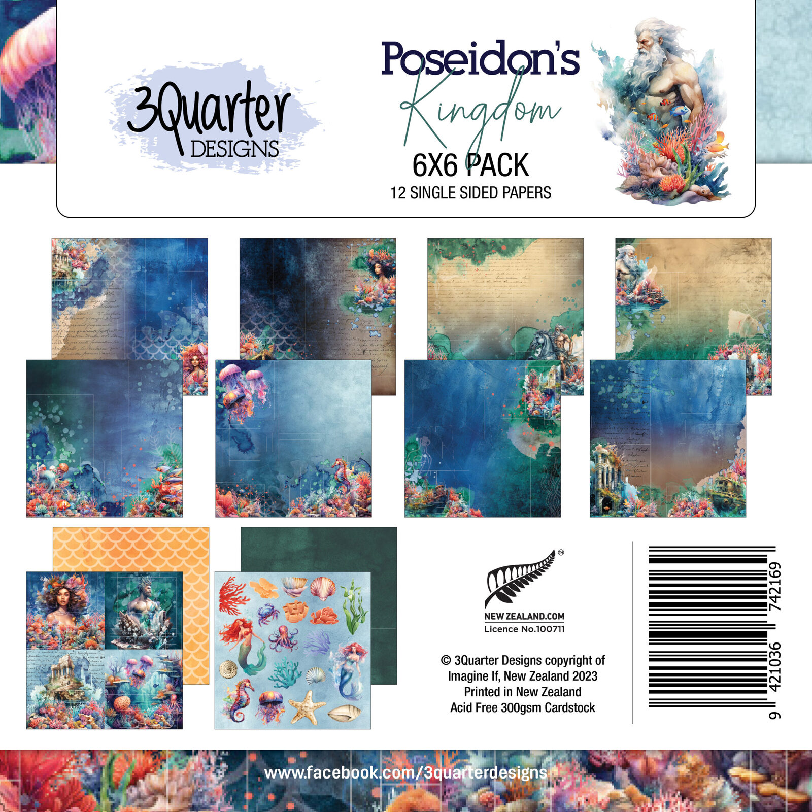 3Quarter Designs - Poseidon’s Kingdom - 6x6 Pack