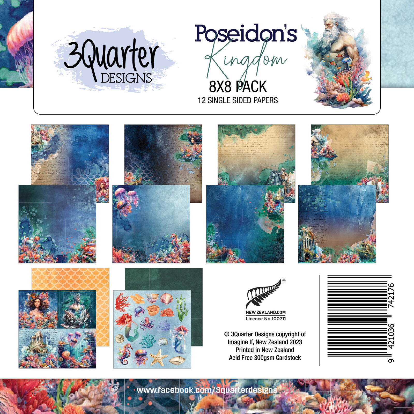 3Quarter Designs - Poseidon’s Kingdom - 8x8 Pack