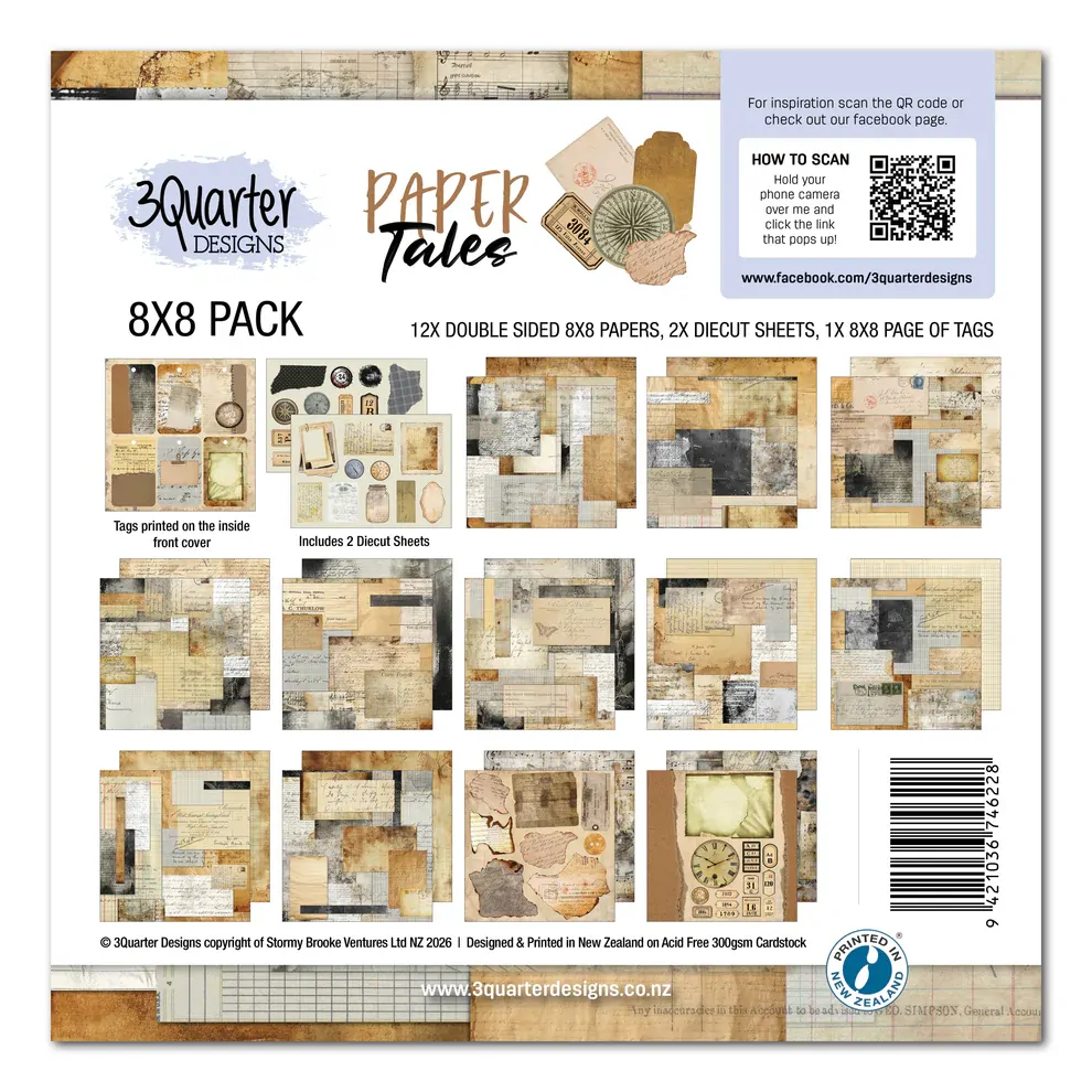 3Quarter Designs - Paper Tales - 8x8 Pack