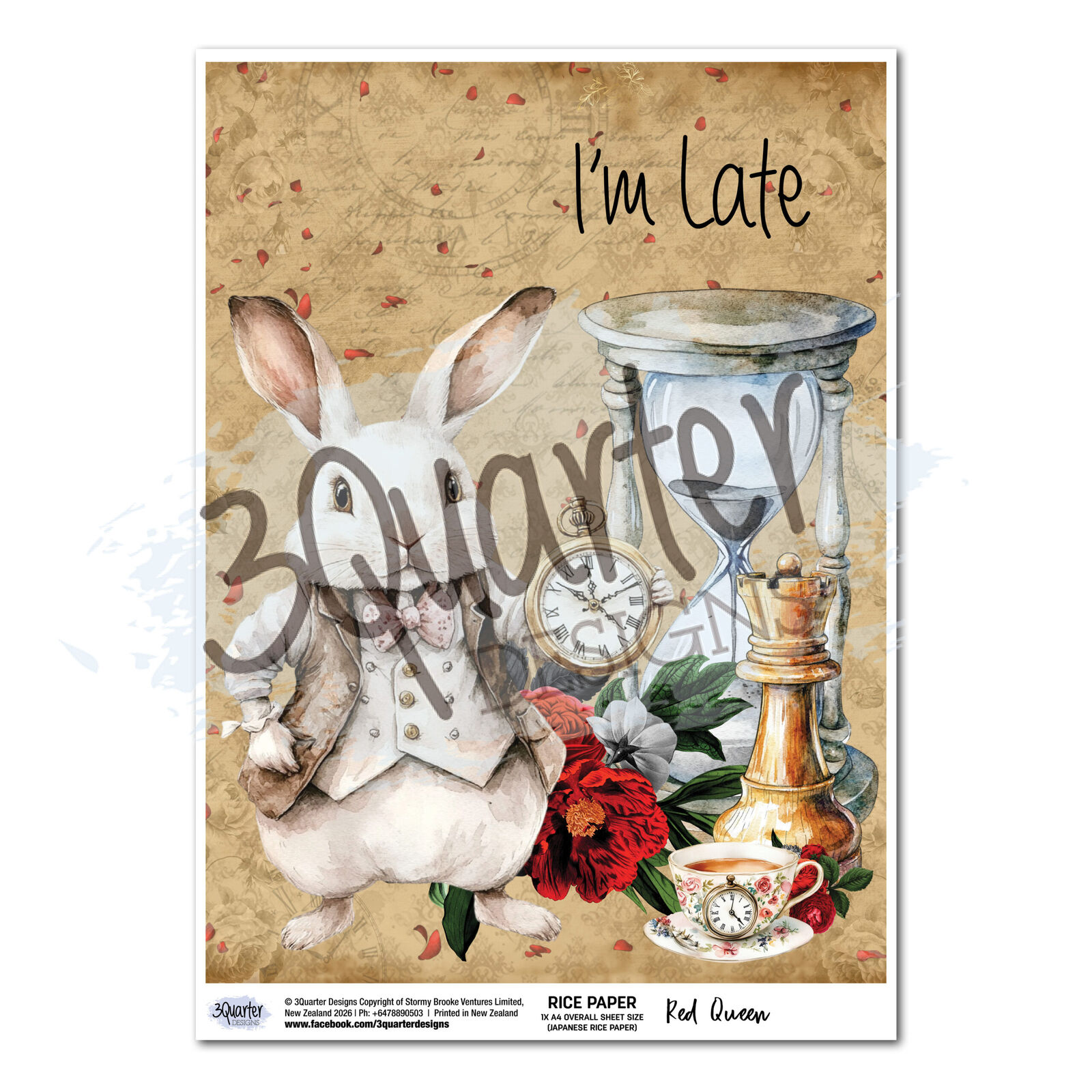 3Quarter Designs - Red Queen - Rice Paper