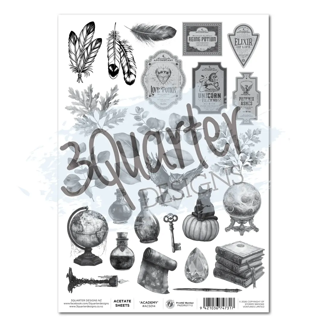 3Quarter Designs - Wand Academy - Acetate