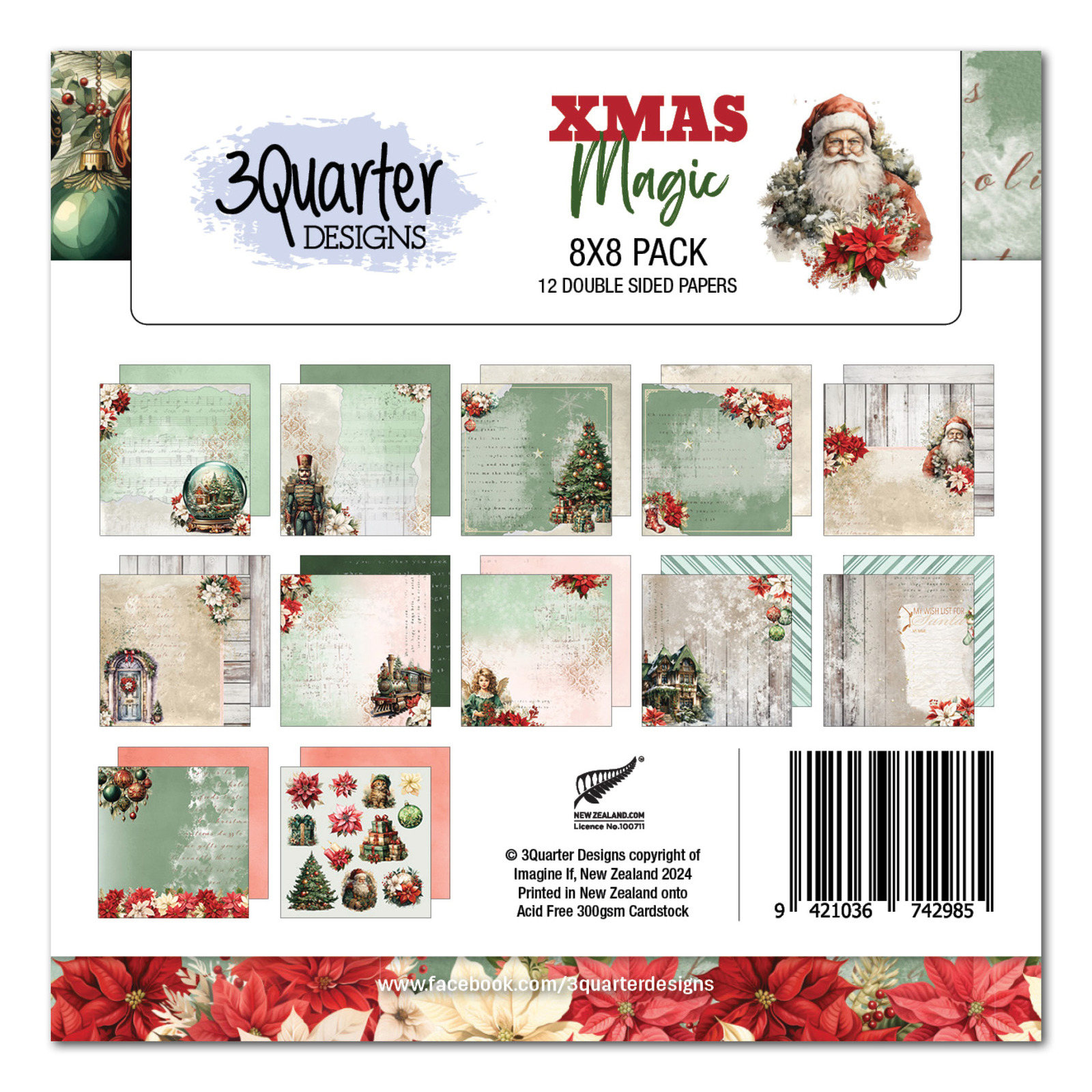 3Quarter Designs - Xmas Magic - 8x8 Pack