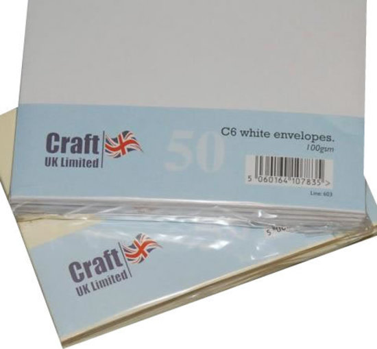 Craft UK Limited 50 White C6 Envelopes