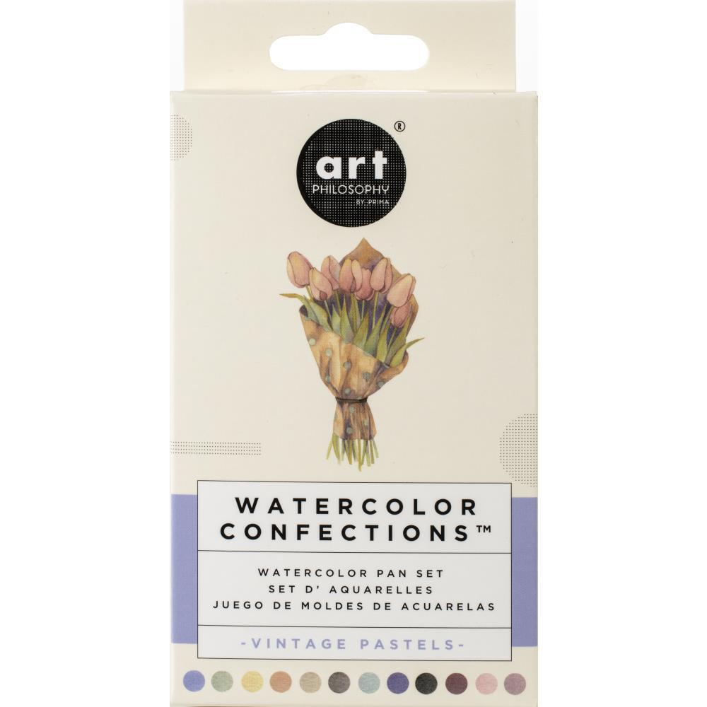 Prima Watercolour Confections Watercolour Pans Vintage Pastel 12pk