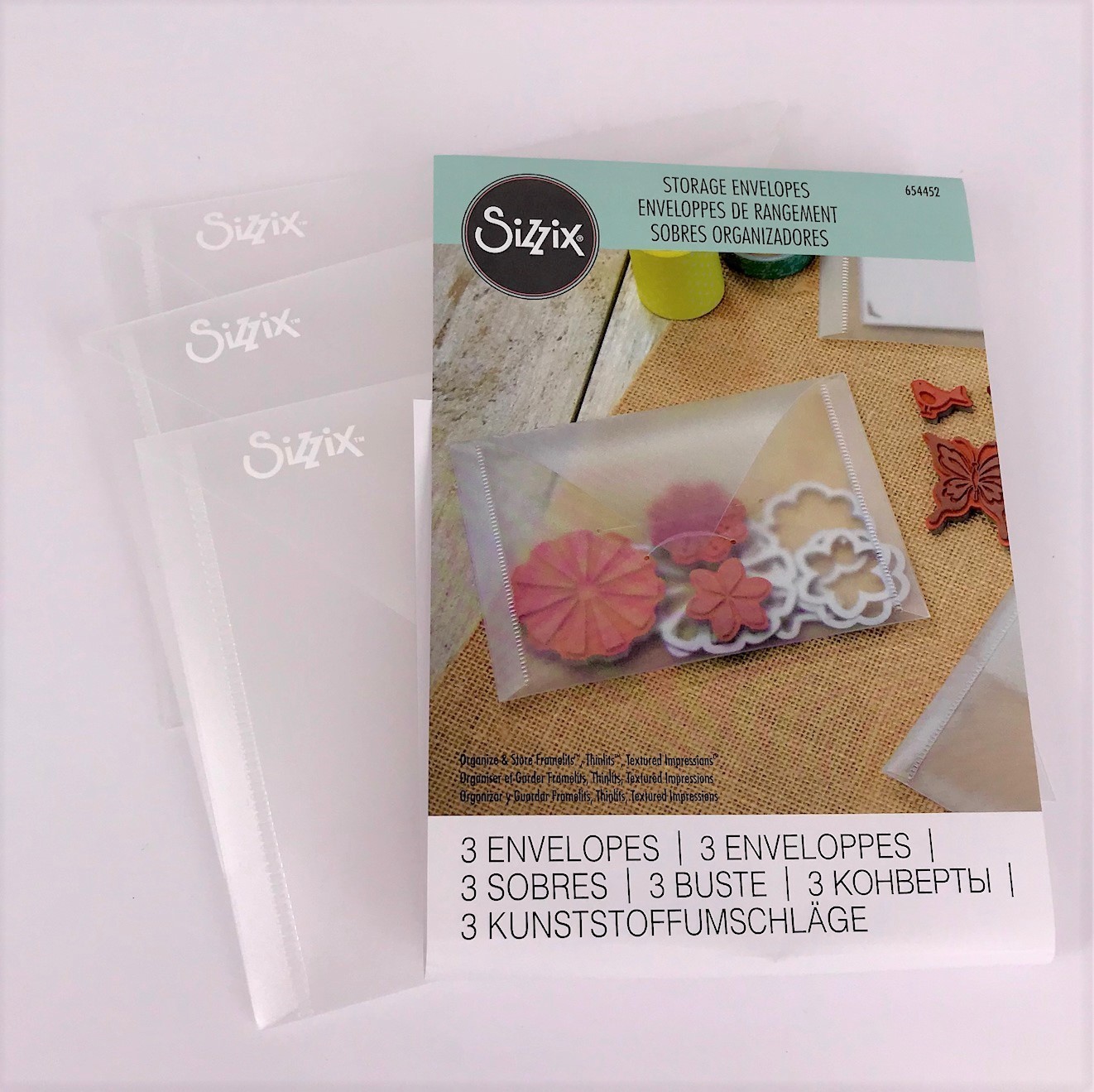 Sizzix Plastic Storage Envelopes 5 Inch x 6 7/8 Inch