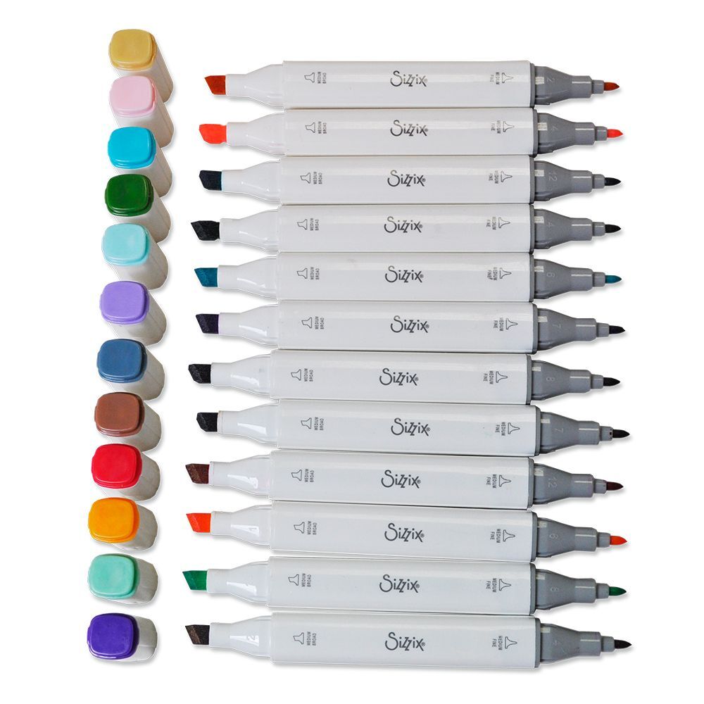 Sizzix Permanent Pens Assorted Colours 12pk