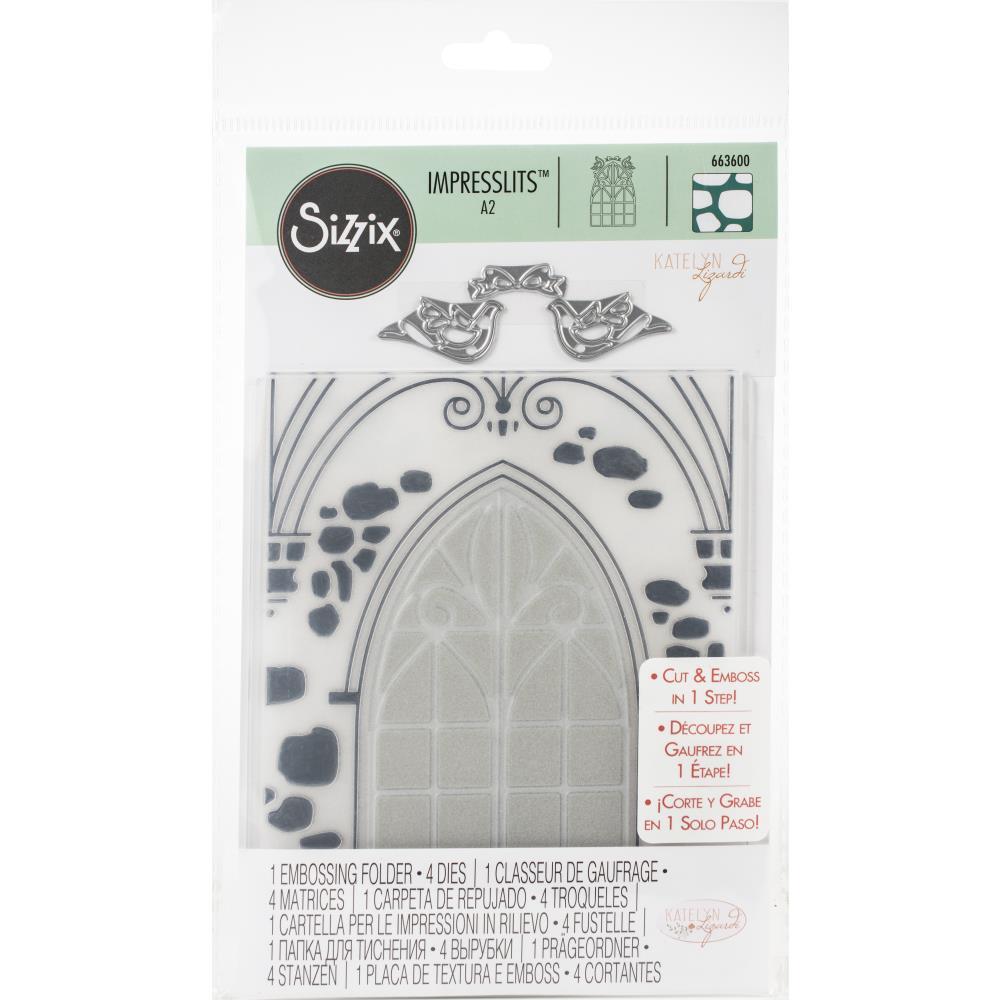 Sizzix Impresslits Embossing Folder And Die Set Wedding Window 663600