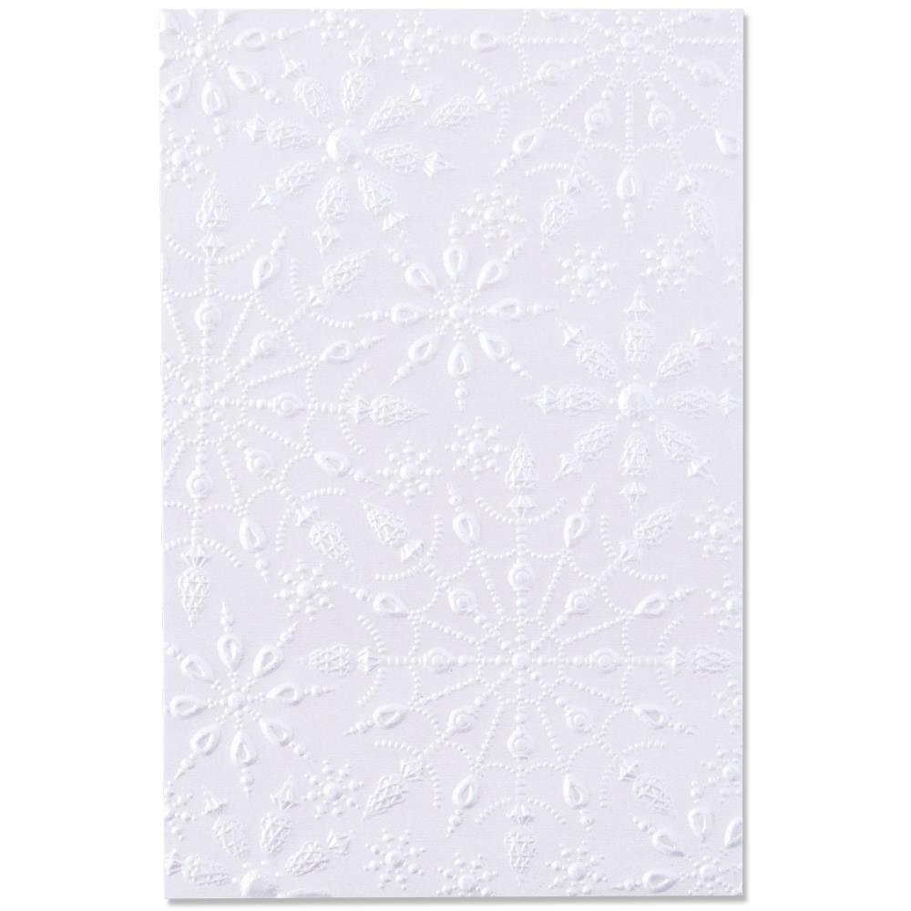 Sizzix 3D Textured Impressions Embossing Folder Jeweled Snowflakes 664489