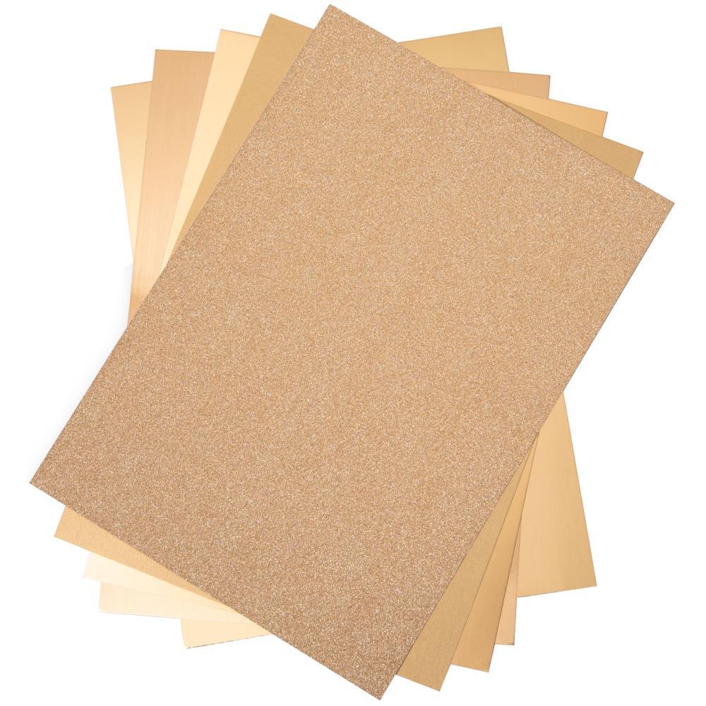 Sizzix Surfacez Opulent Cardstock Pack 8x11.5 inch 50/Pkg Gold