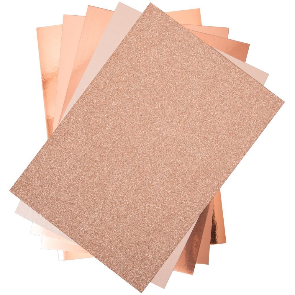 Sizzix Surfacez Opulent Cardstock Pack 8x11.5 inch 50/Pkg Rose Gold