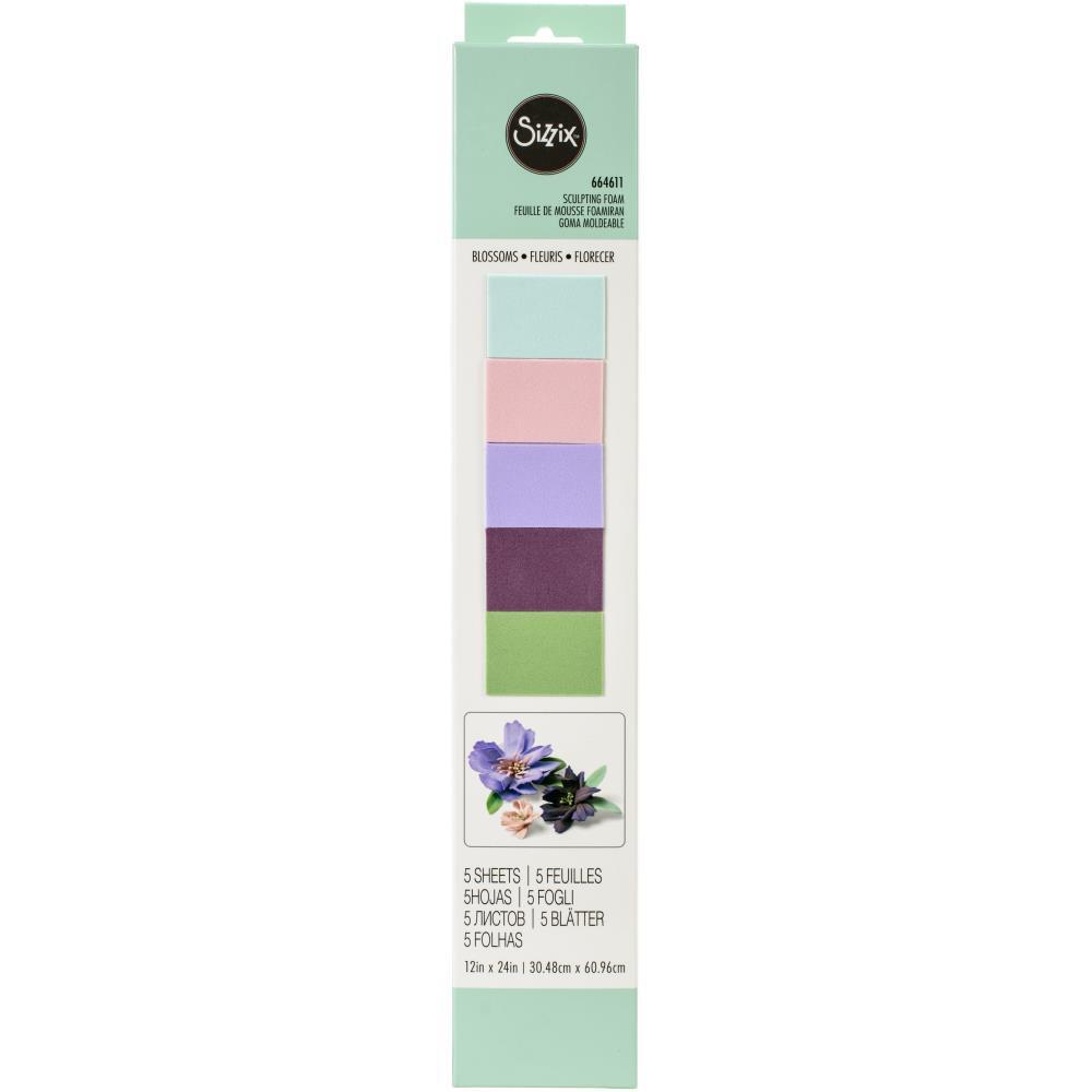 Sizzix Surfacez Sculpting Foam Blossoms 12x24 inch 5pk 664611