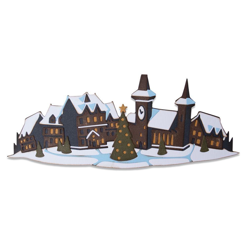 Sizzix Thinlits Tim Holtz Die Set Holiday Village Colorize 664737