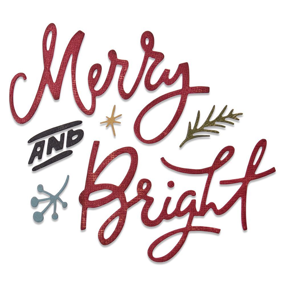 Sizzix Thinlits Die Set 4pk Merry & Bright by Tim Holtz 664739