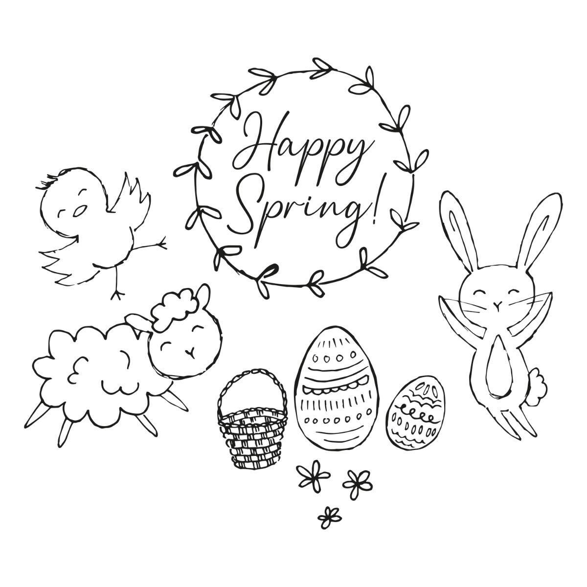 Sizzix Clear Stamps Set 9PK - Spring Essentials by Olivia Rose 665829