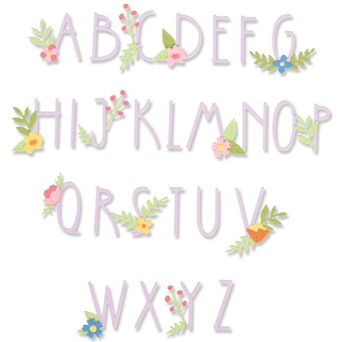 Sizzix Thinlits Dies 66PK Floral Alphabet
