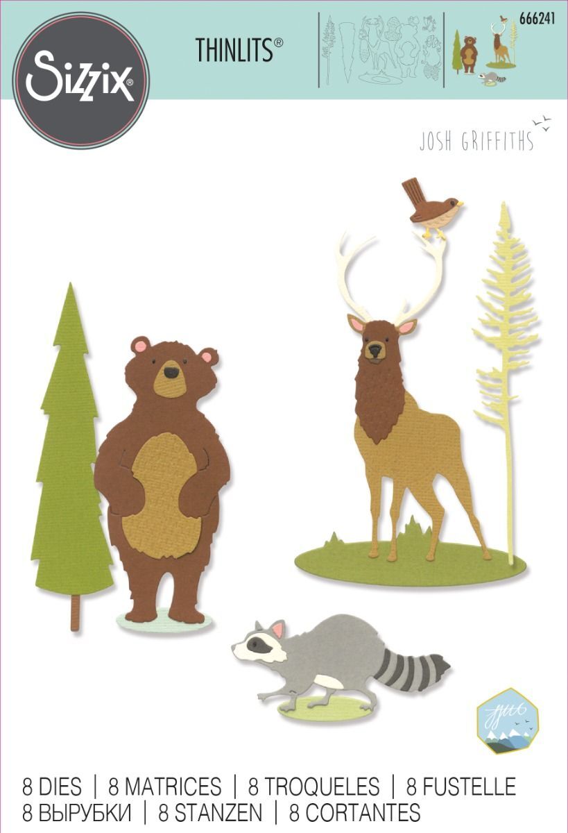 Sizzix Thinlits Die Set 8PK Forest Animals #2