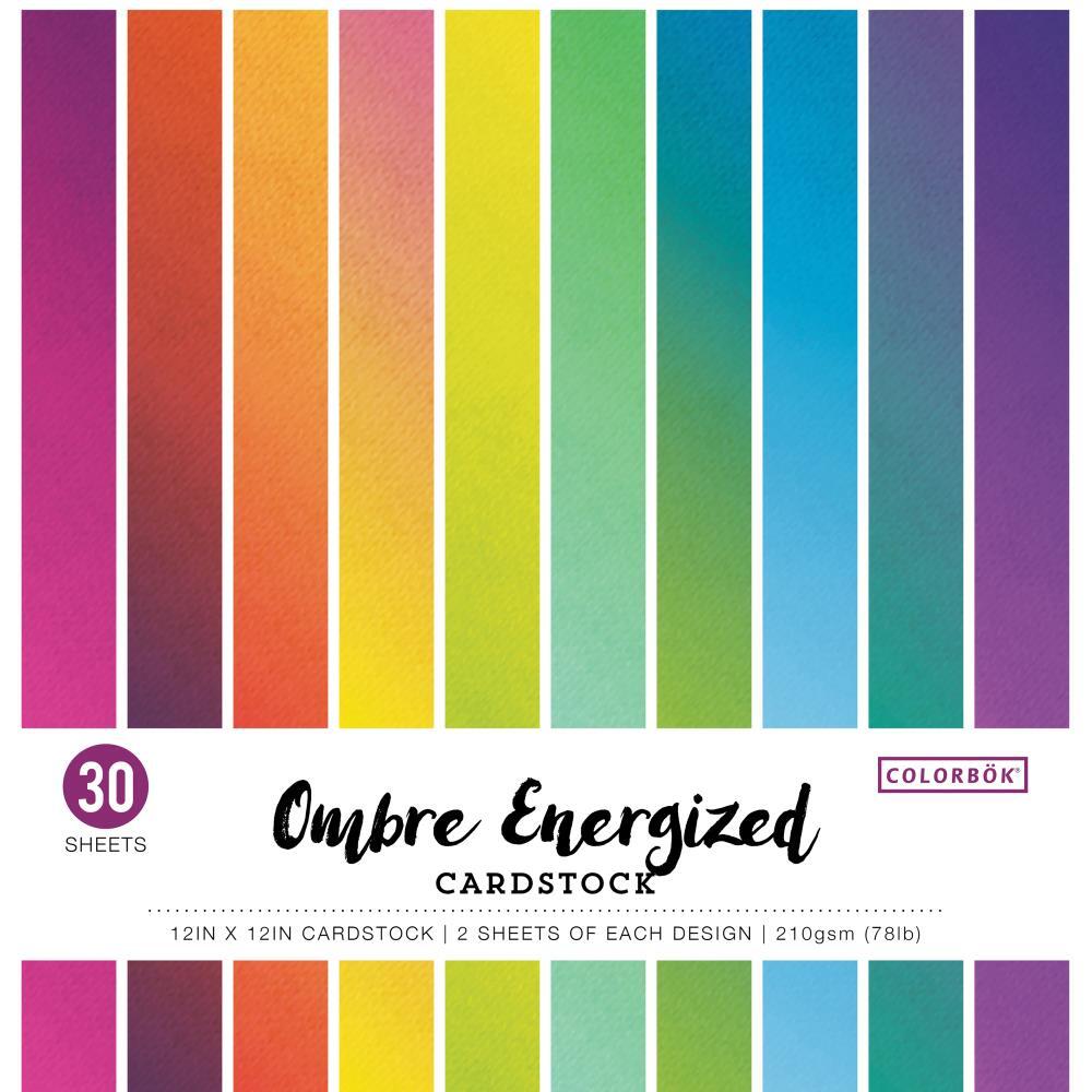 Colorbok 210gsm SingleSided Printed Cardstock 12X12 30 Pack Ombre