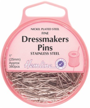 Pins Dressmaker Hardened & Tempered 380 Pins x 0.60mm x 25mm 25gm