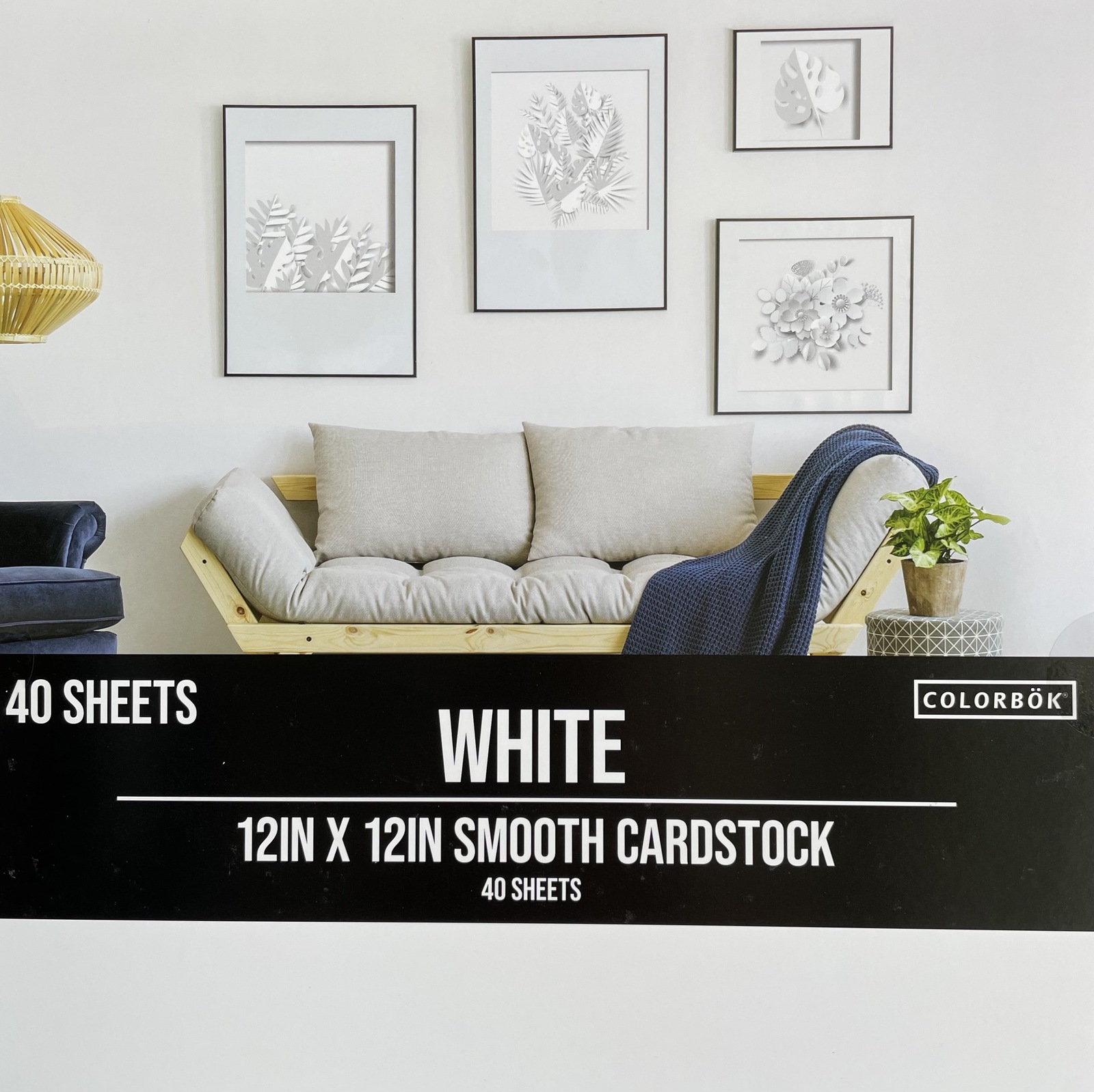 Colorbok 210gsm Smooth Cardstock 12x12 40 Pack White