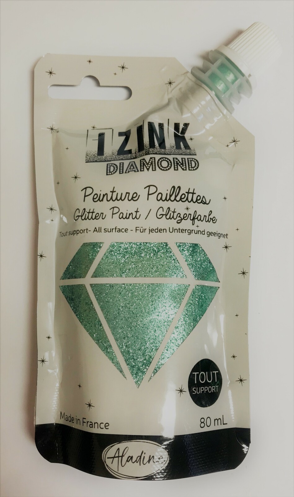 Izink Diamond Glitter Paint 80ml Vert Pastel (Pastel Green)