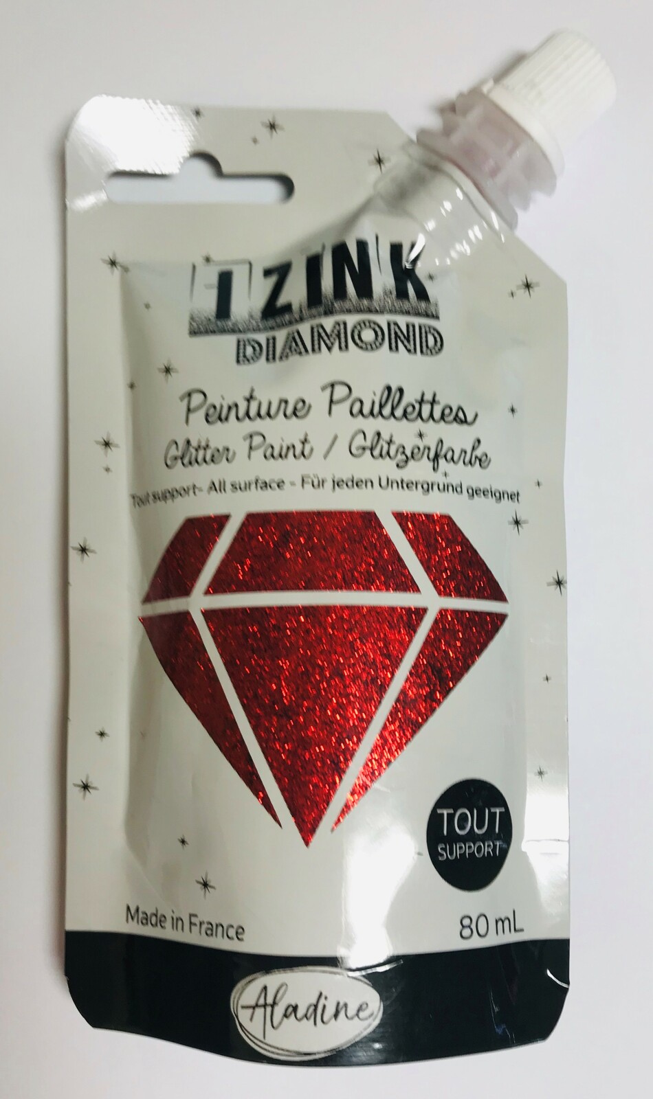 Izink Diamond Glitter Paint 80ml Rouge (Red)