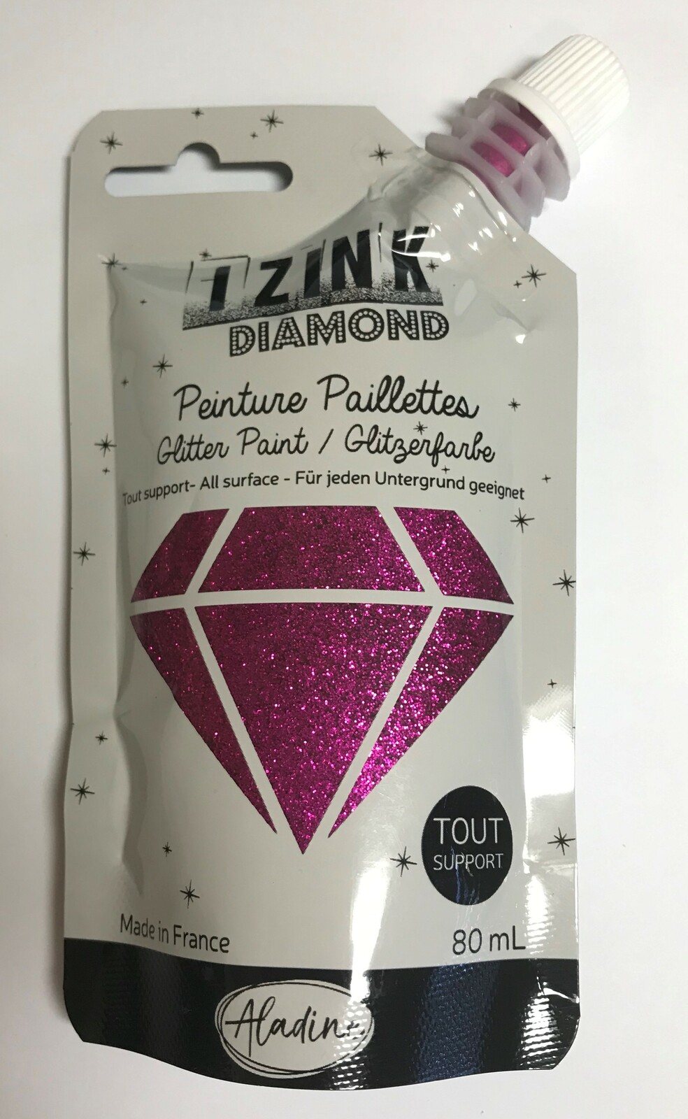 Izink Diamond Glitter Paint 80ml Fuschia