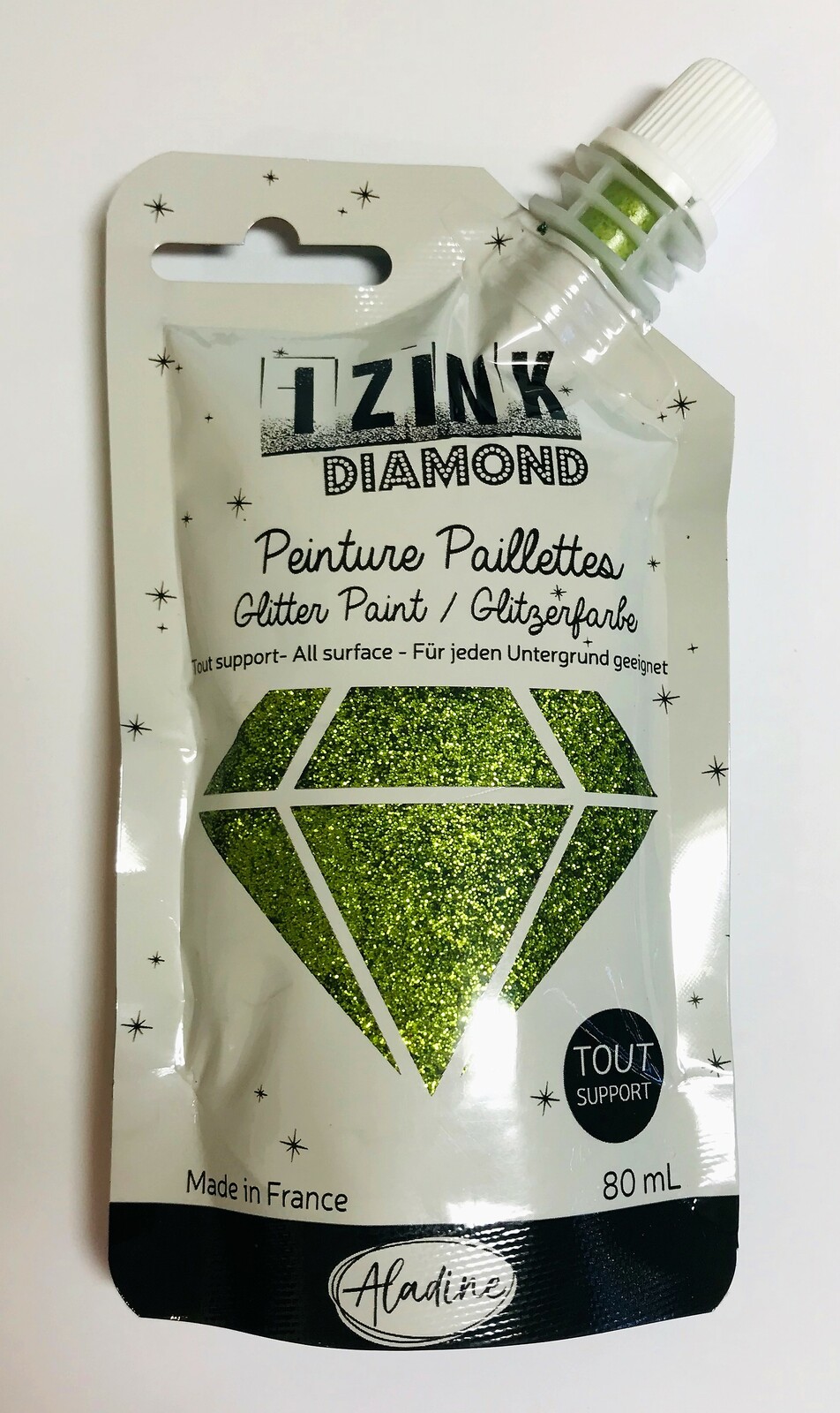 Izink Diamond Glitter Paint 80ml Vert Clair (Light Green)