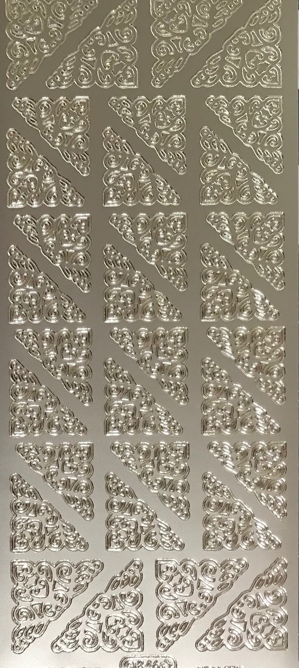 Starform Sticker Sheet 4 x 9 Inch Corners 4 Silver