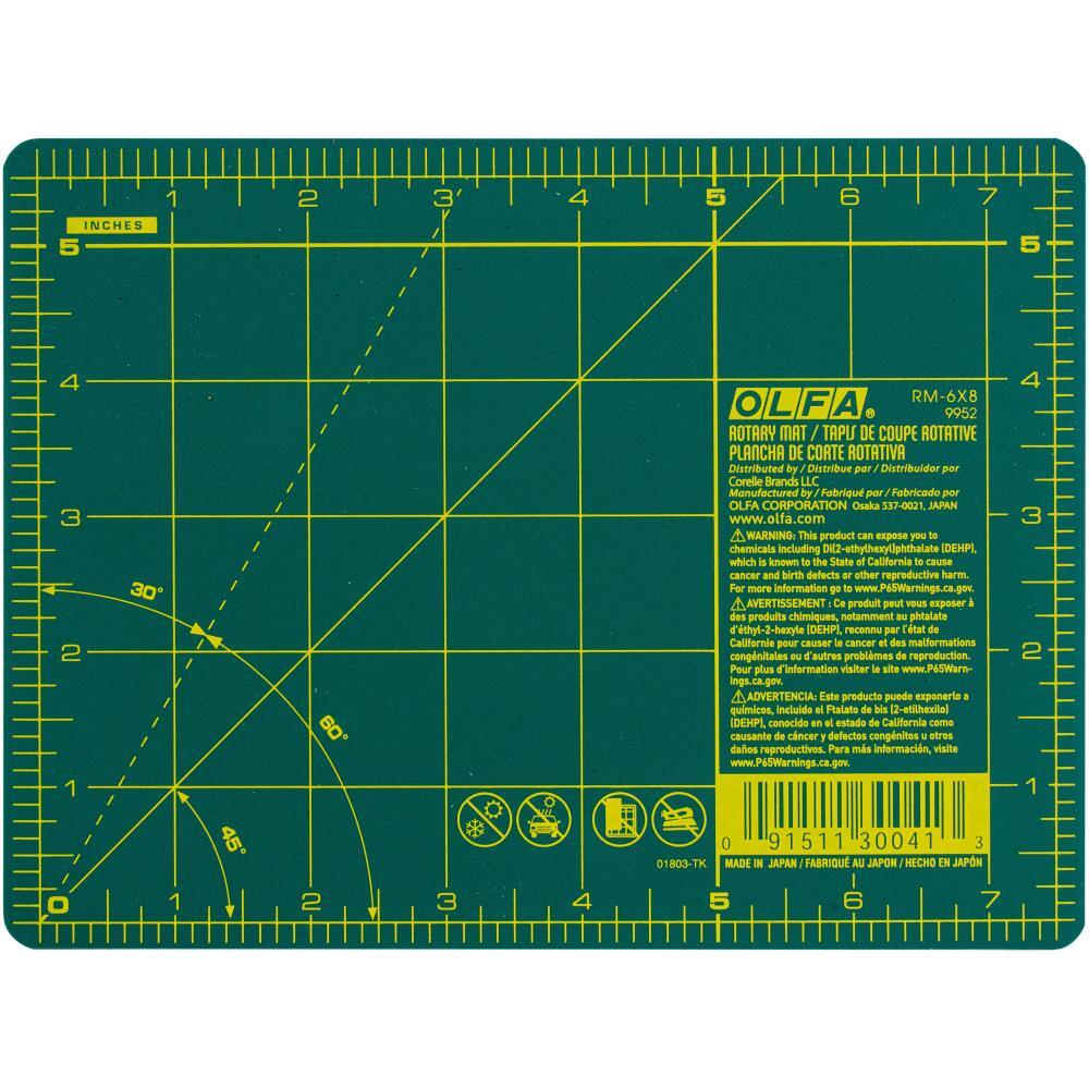 OLFA Gridded Self Healing Cutting Mat 6x8 inch