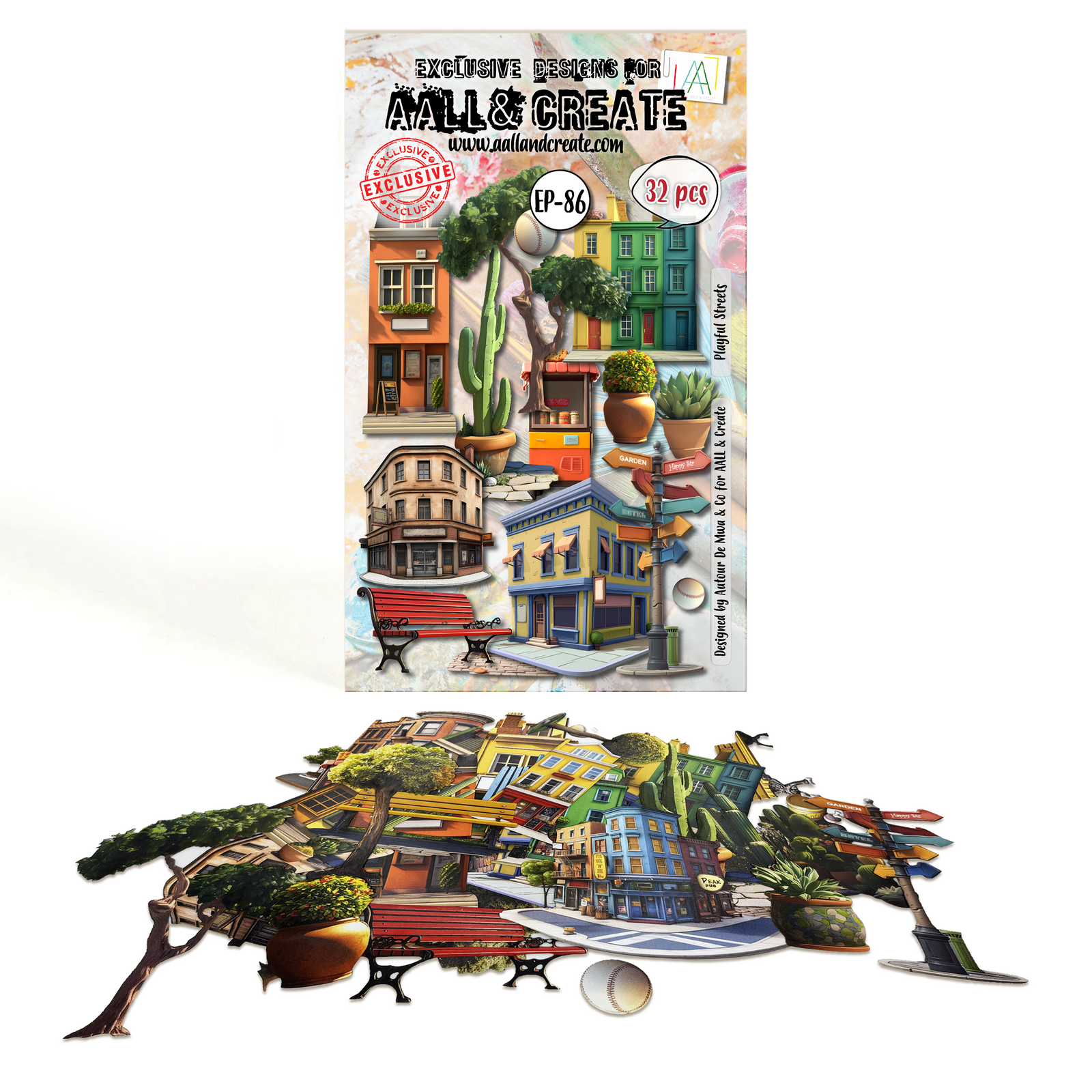 AALL & Create Ephemera Die Cuts - Playful Streets