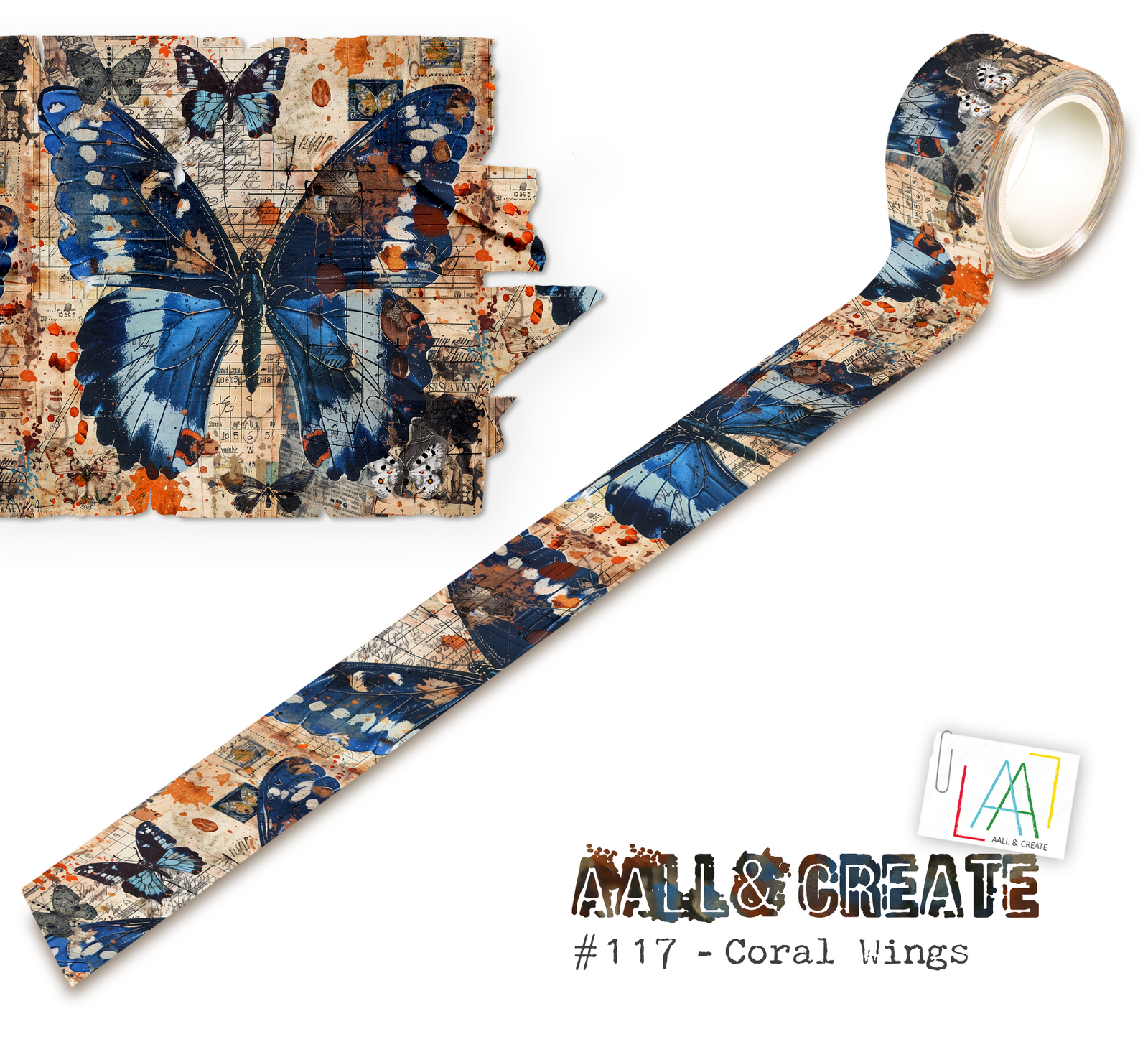 AALL & Create Washi Tape - Coral Wings