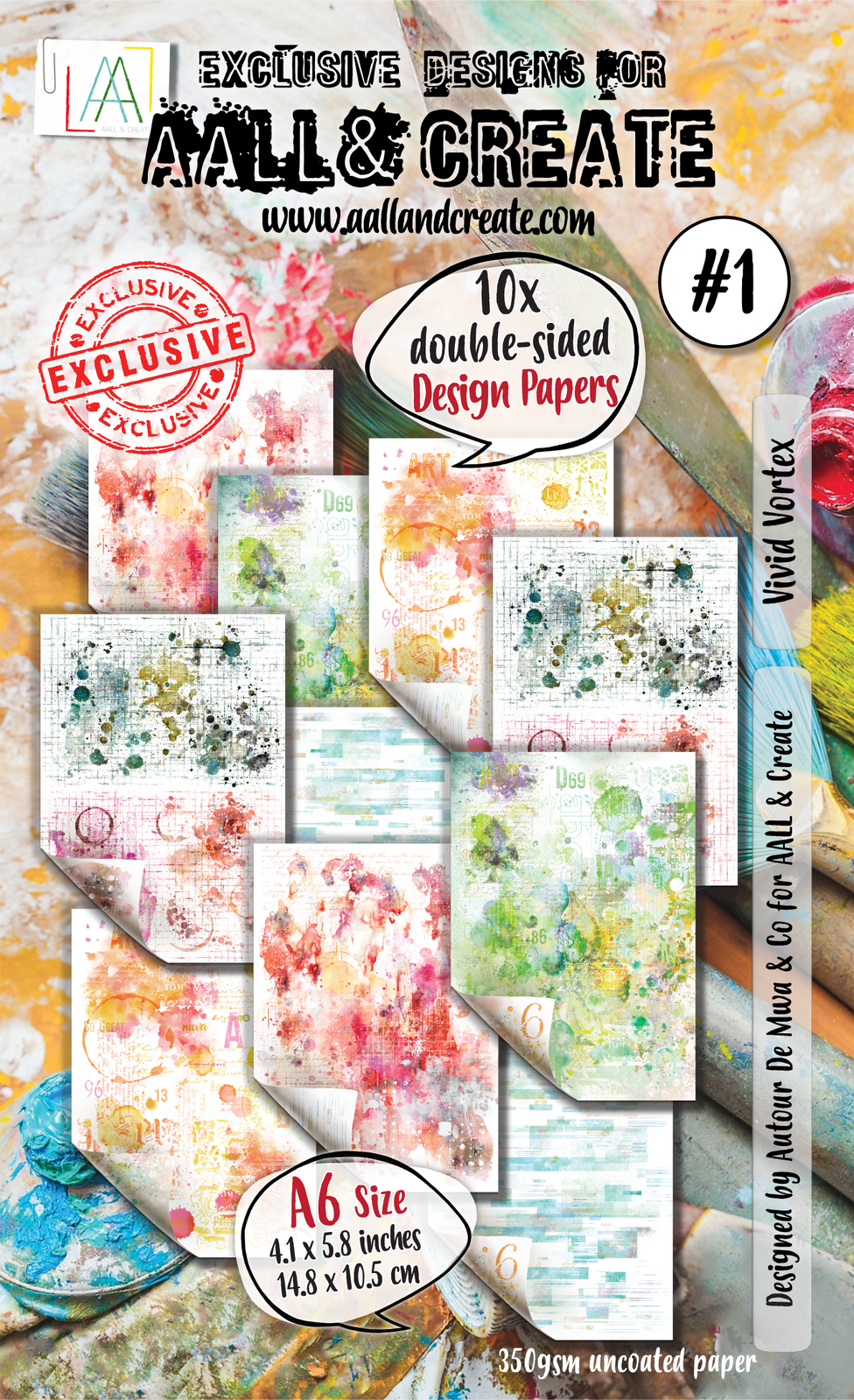 AALL & Create Vivid Vortex A6 Paper Pack - 10 Sheets 