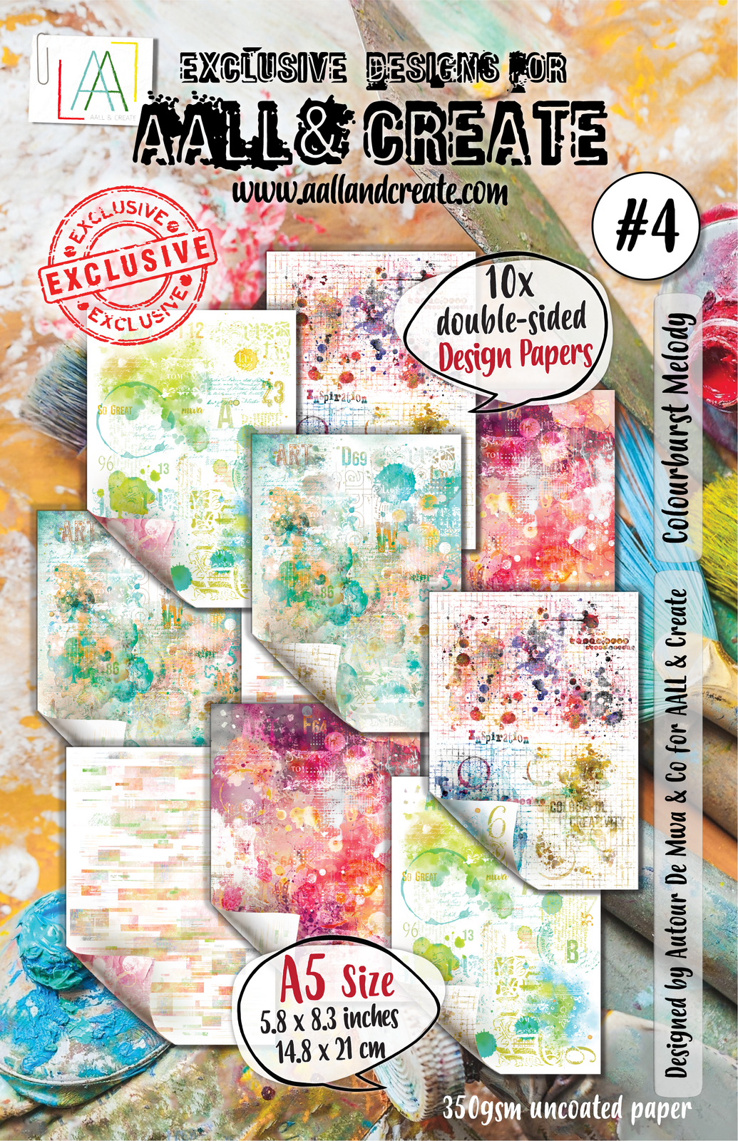 AALL & Create Colourburst Melody A5 Paper Pack - 10 Sheets