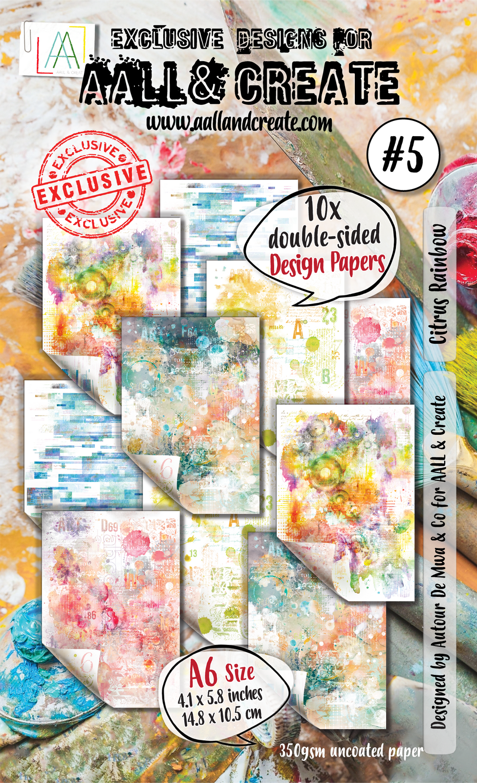 AALL & Create Citrus Rainbow A6 Paper Pack - 10 Sheets