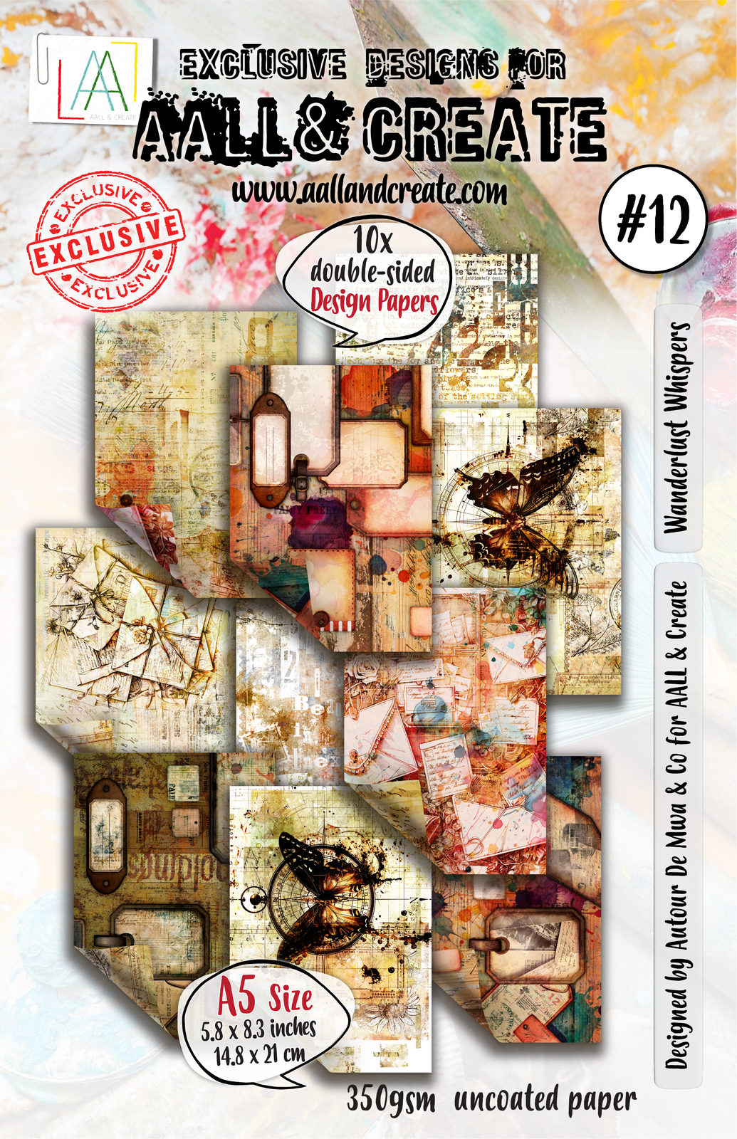 AALL & Create Wanderlust Whispers A5 Paper Pack - 10 Sheets