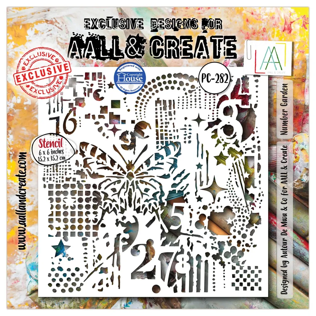 AALL & Create Stencil - Number Garden