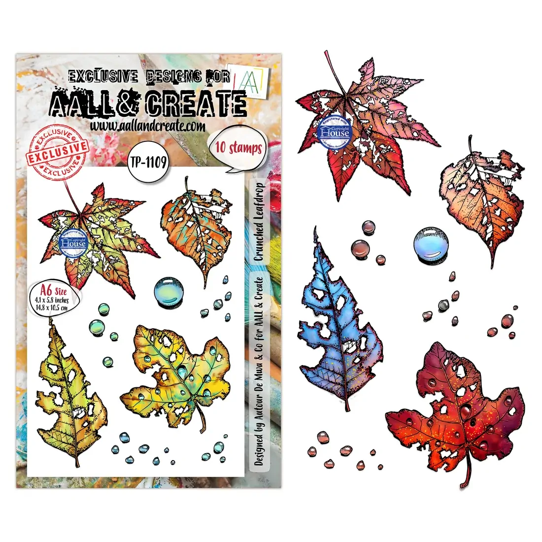 AALL & Create A6 Stamp Set - Crunched Leafdrop