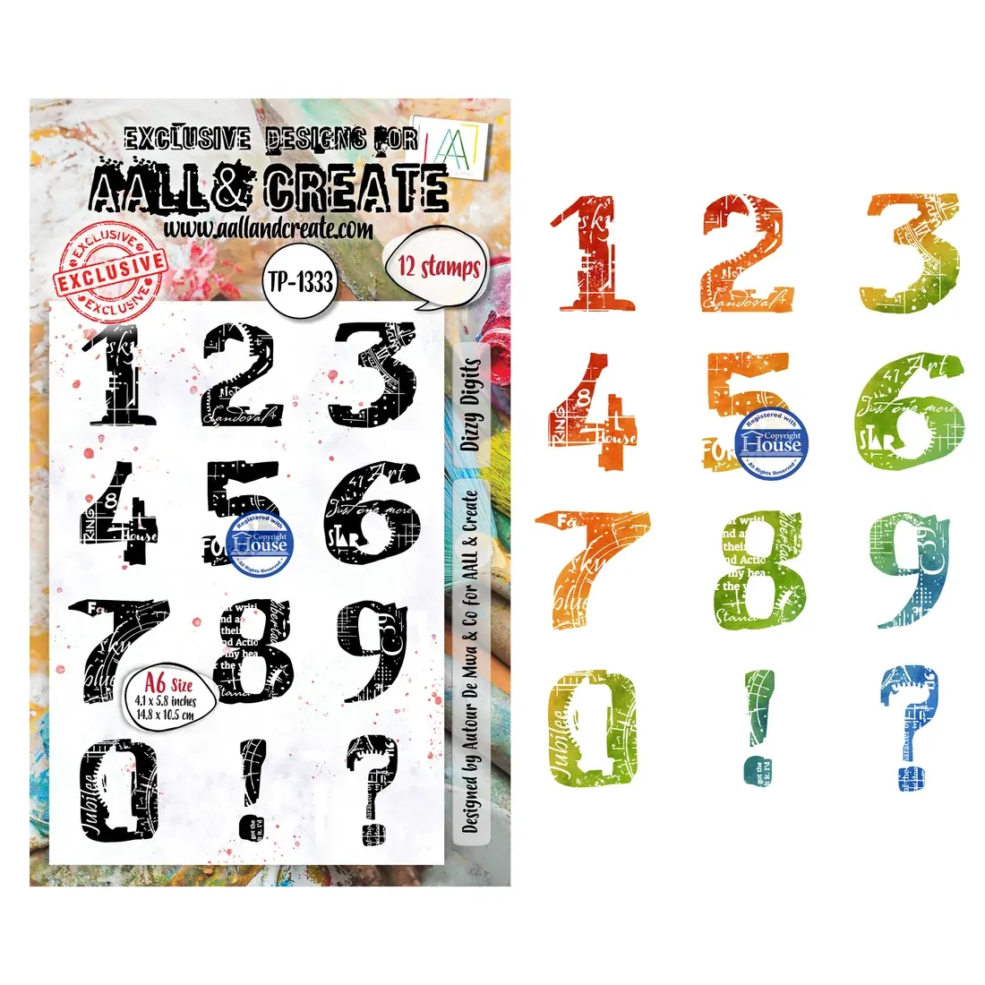 AALL & Create A6 Stamp Set - Dizzy Digits