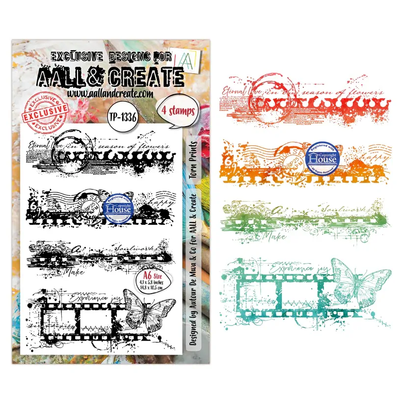 AALL & Create A6 Stamp Set - Torn Prints