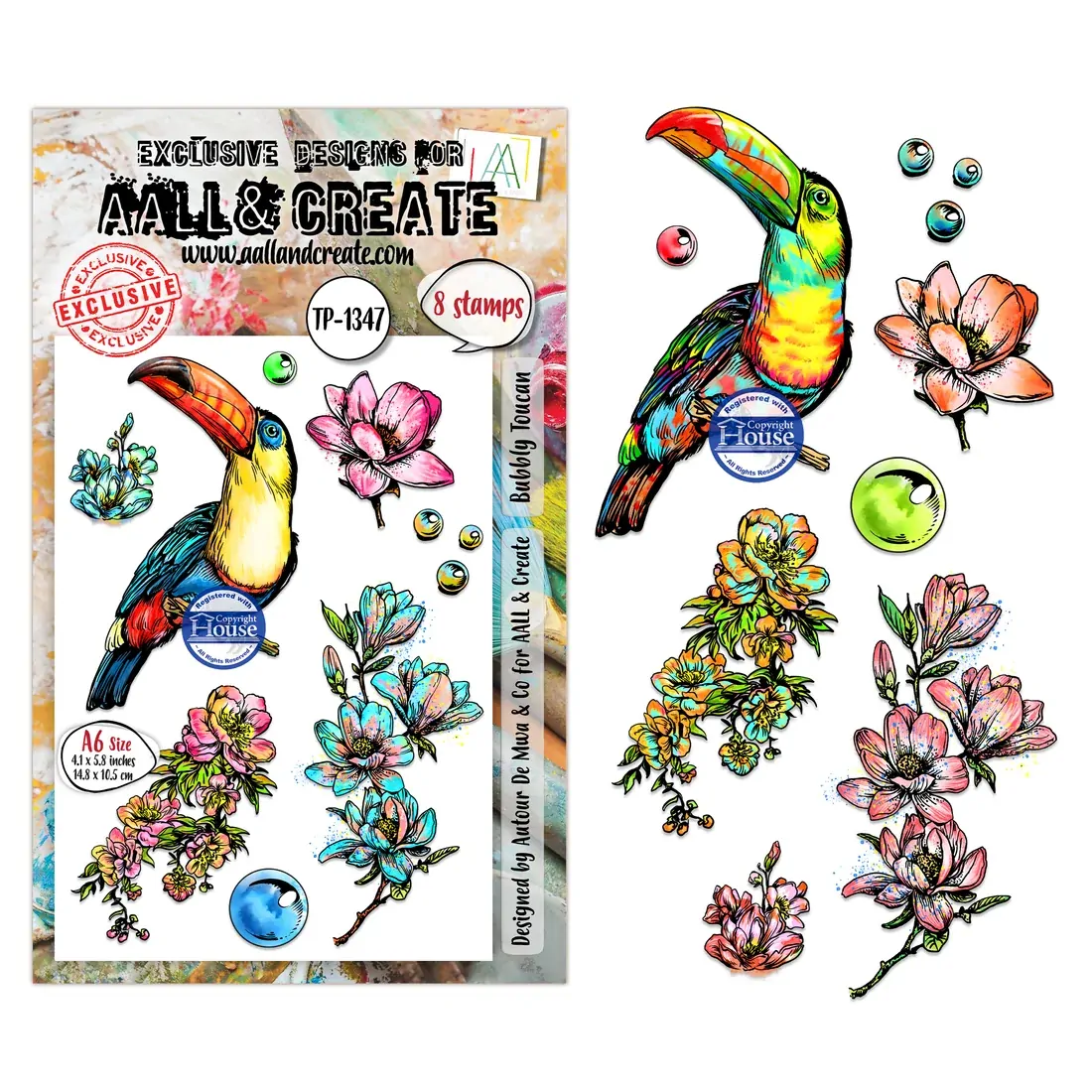 AALL & Create A6 Stamp Set - Bubbly Toucan