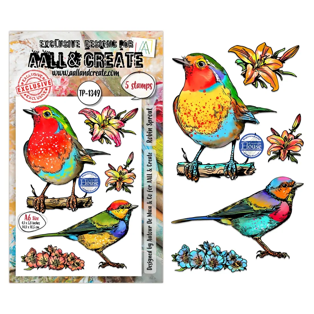 AALL & Create A6 Stamp Set - Robin Sprout