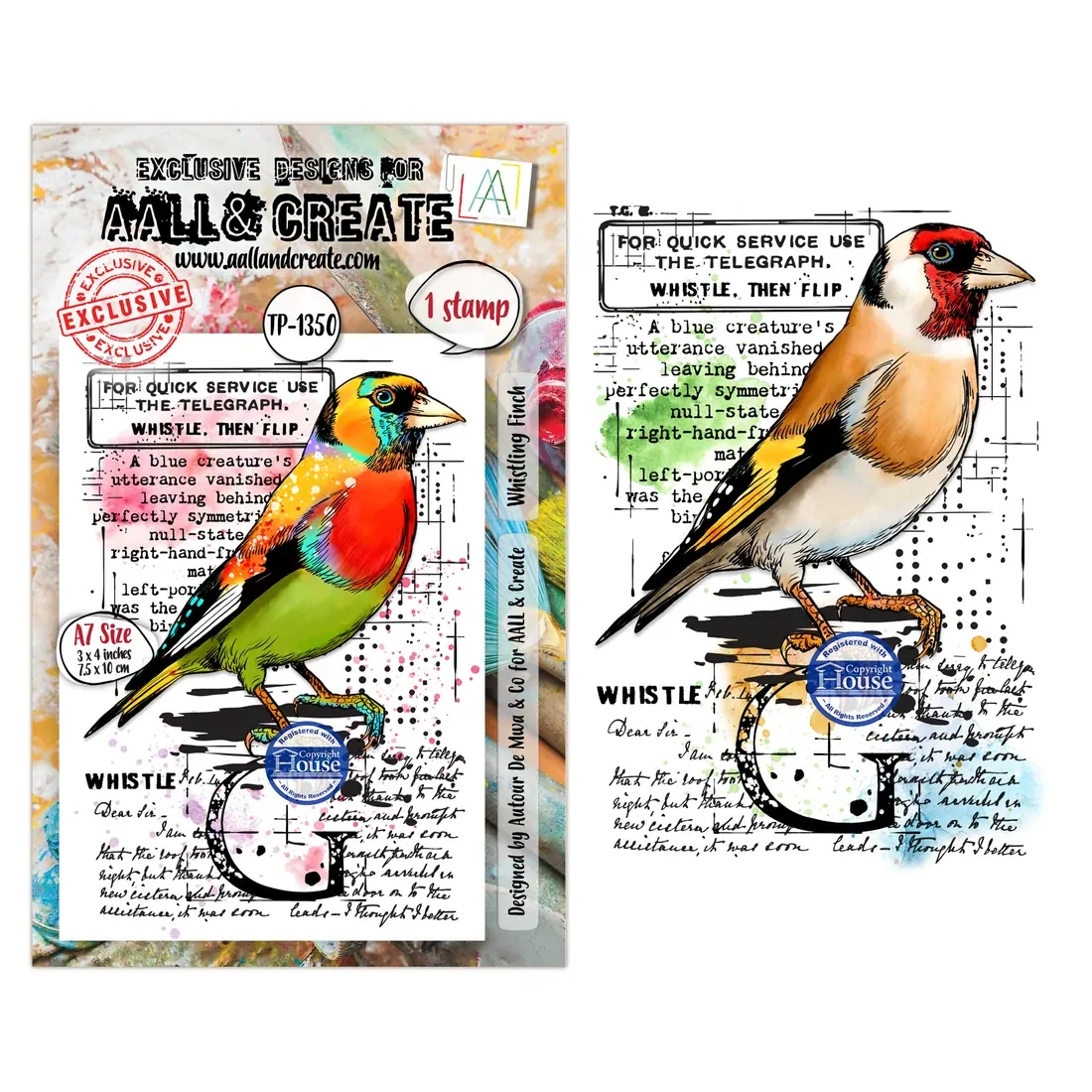 AALL & Create A7 Stamp Set - Whistling Finch