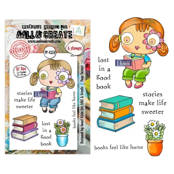 AALL & Create A7 Stamp Set - Page Turner