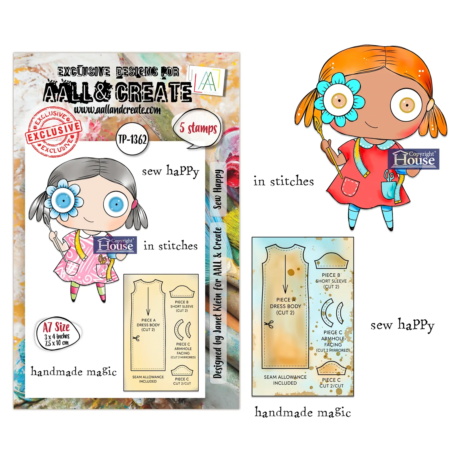 AALL & Create A7 Stamp Set - Sew Happy