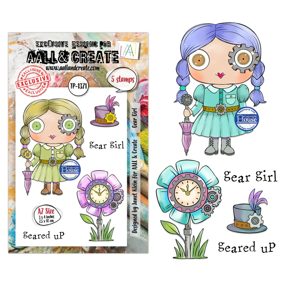 AALL & Create A7 Stamp Set - Gear Girl