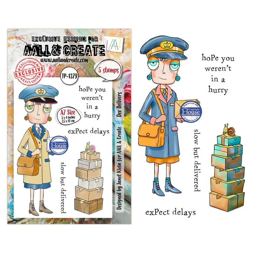 AALL & Create A7 Stamp Set - Dee Delivers