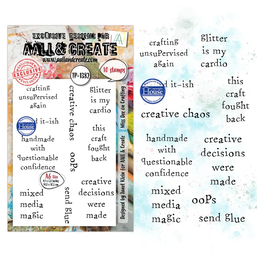 AALL & Create A6 Stamp Set - Miss Dee On Crafting