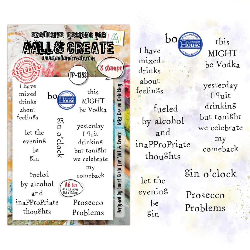 AALL & Create A6 Stamp Set - Miss Dee On Drinking