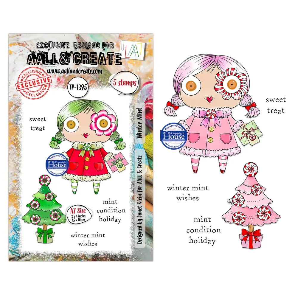 AALL & Create A7 Stamp Set - Water Mint