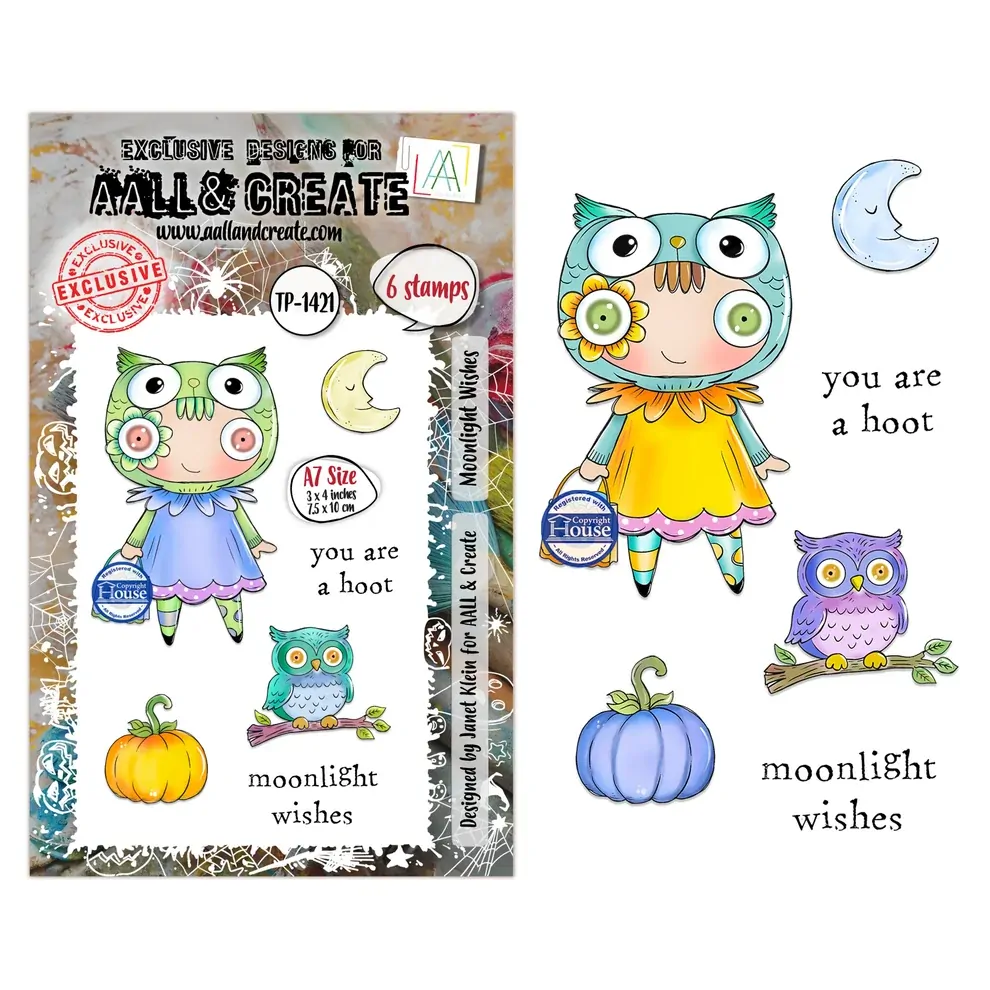 AALL & Create A7 Stamp Set - Moonlight Wishes
